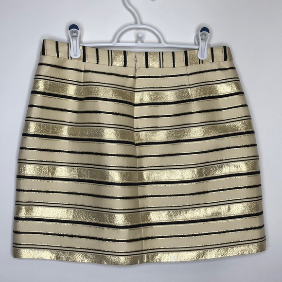J Crew Gold, Cream and Black Mini Skirt - size 6 - Picture 4 of 9